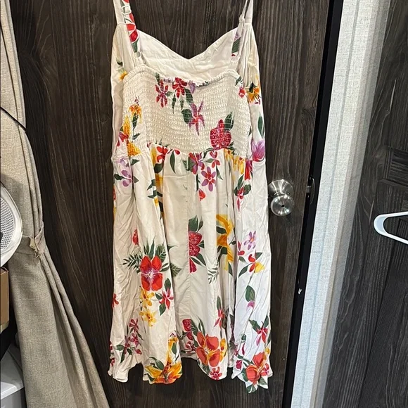 Old Navy Floral Midi Dress - Cream with Red and Yellow - Picture 3 of 3
